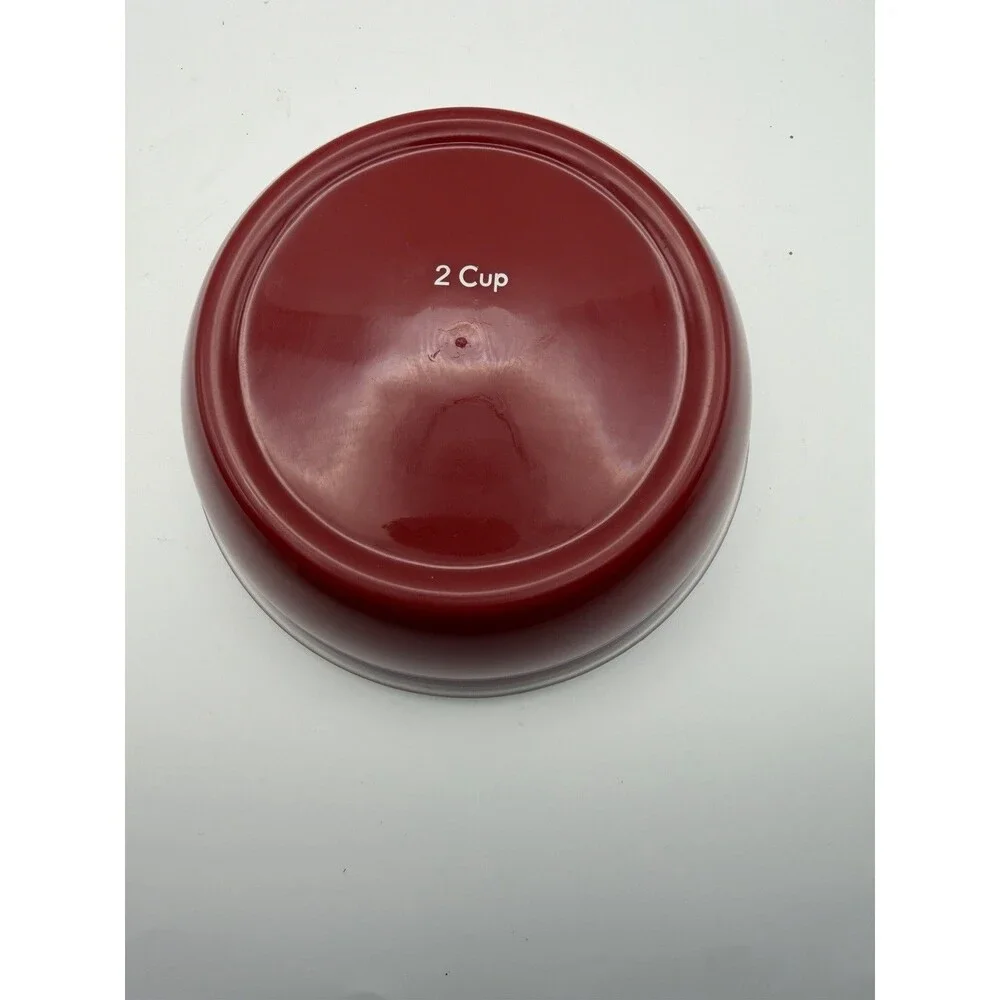 KitchenAid Red Nesting Prep Bowls Set 1 2 3 4 Cup w Lids Food Storage